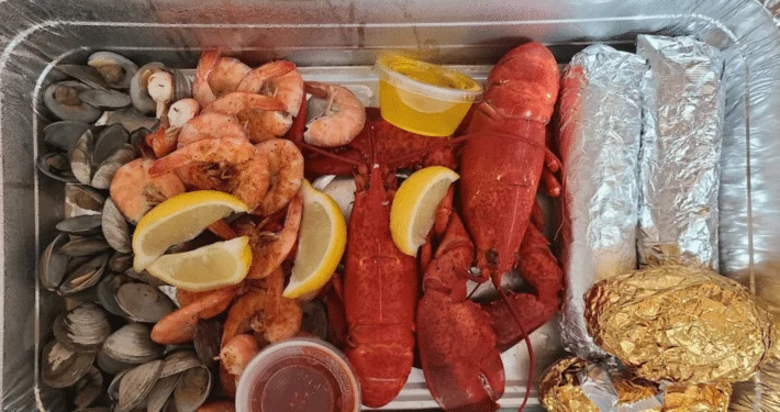 Family-style lobster and clams